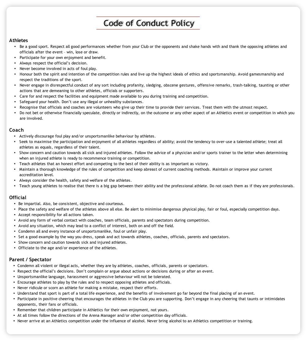 Code of Conduct Policy